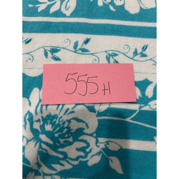 Pappagallo Floral V Neck Short Sleeve Top Cotton White Turquoise Sz 1X - Picture 8 of 9